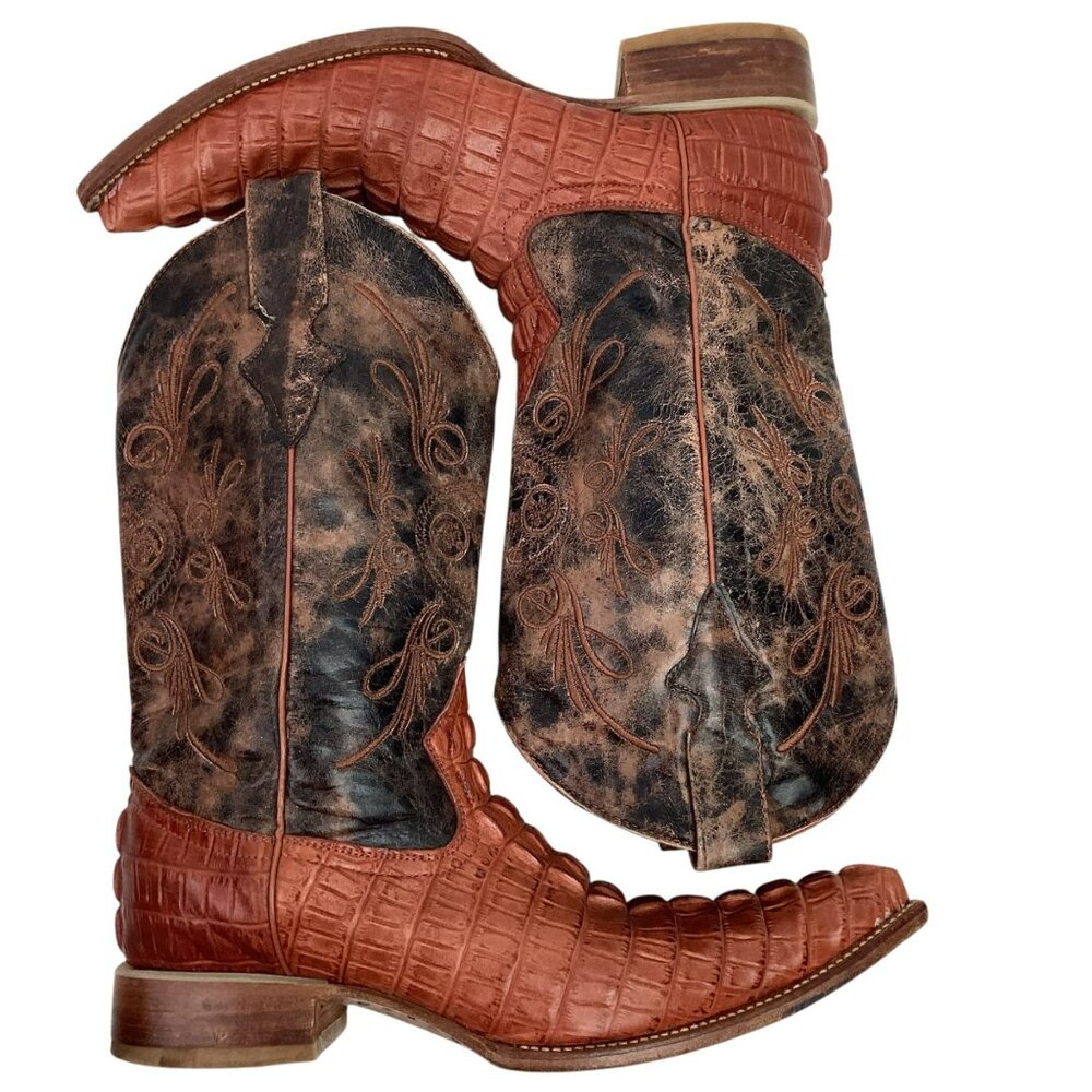 Botas Del Primo Caiman Exotic Print Leather Mens 27 Western Cowboy Boots - Picture 5 of 16
